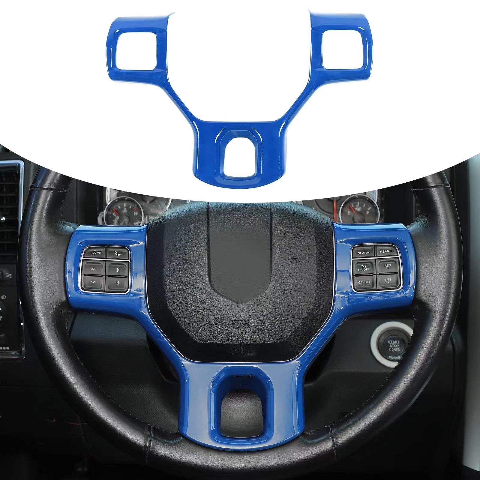 适用于10至17年款公羊RAM方向盘的碳纤纹橡胶装饰面板